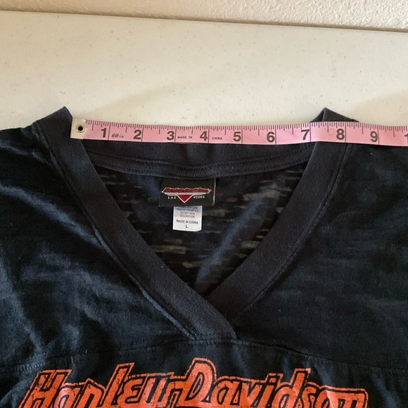 Harley Davidson Cafe Las Vegas T-Shirt Burnout Short Sleeve Tee Women’s Size L - Picture 5 of 9